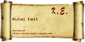Kulai Emil névjegykártya