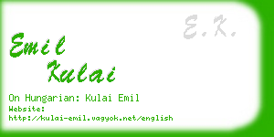 emil kulai business card